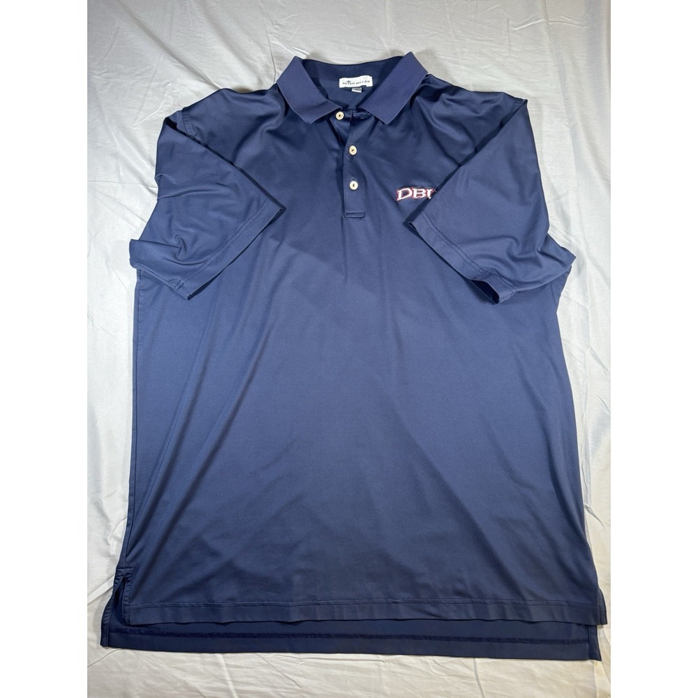 Peter Millar Men's DBU Navy Blue Short Sleeve Polo Size XL